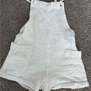 Z Supply Women's Cream Overall Shorts